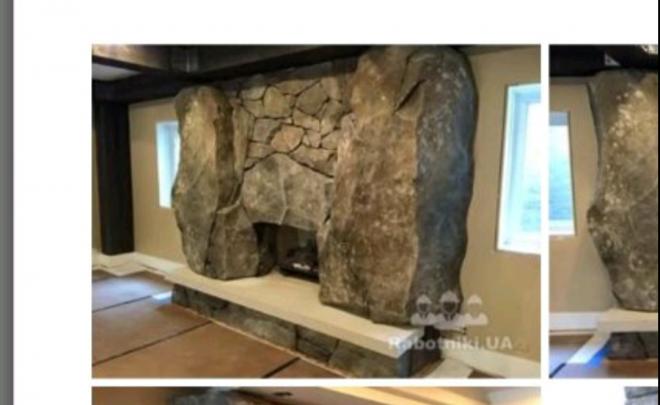 Фактура камня, имитация скалы в интерьере, декор стен 