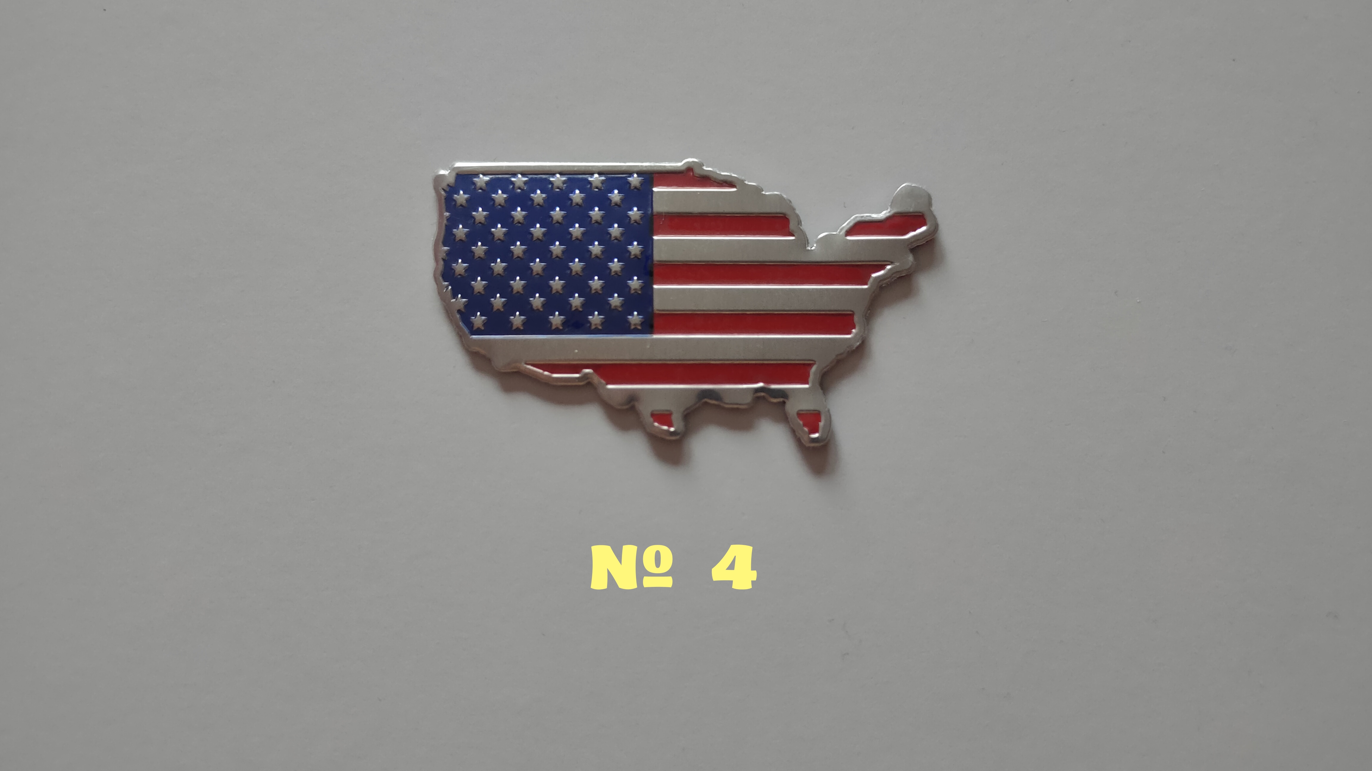 Наклейка № 4 на авто Флаг Америка алюминиевая