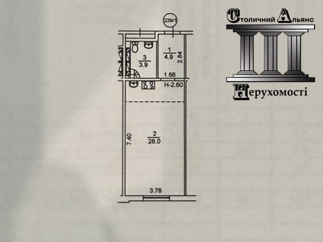 продаж 1-к квартира Київ, Голосіївський, 78000 $