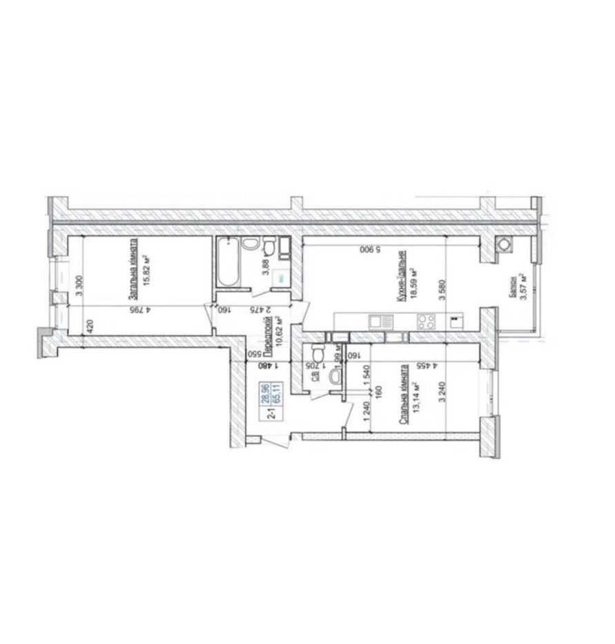 продаж 2-к квартира Бучанський, Софіївська Борщагівка, 102000 $