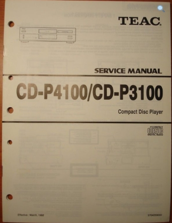 TEAC service manual CD-P4100.CD-p3100.